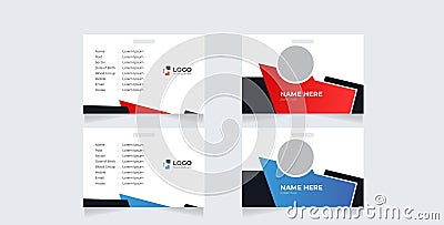 Abstract horizontal ID Card template. Combination Gold and dark blue colors on identity card Vector Illustration