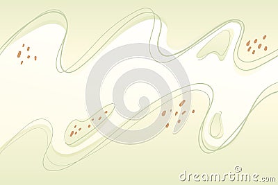 Abstract horizontal vector background with wavy shapes. Curved lines and cute spots Vector Illustration
