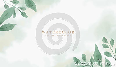 Abstract horizontal watercolor background. Neutral light colored empty space background illustration Vector Illustration