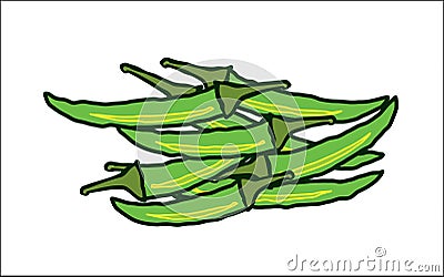 Abstract hot green chillies Vector Illustration