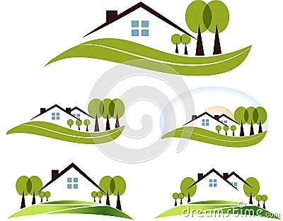 Abstract house icons Vector Illustration