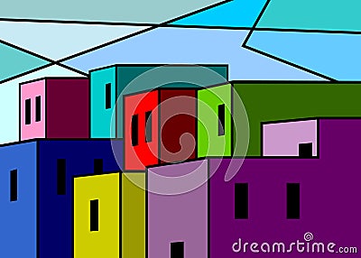 Abstract houses. Vector Illustration