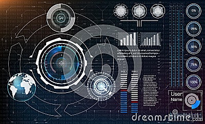 Abstract HUD. Futuristic Sci Fi Modern User interface Set. Vector Illustration