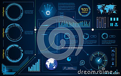 Abstract hud interface intelligence technology innovation system working concept Vector Illustration