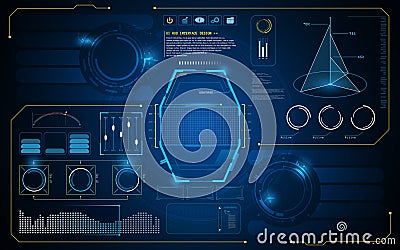Abstract HUD interface UI future virtual artificial intelligence innovation concept design background template Vector Illustration