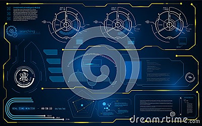 Abstract HUD interface UI smart intelligence computer monitor template background Vector Illustration