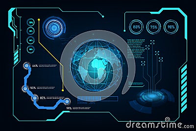 abstract hud ui gui future futuristic screen system virtual design background Vector Illustration