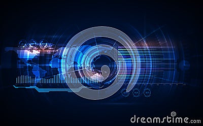 Abstract hud ui gui future futuristic screen system virtual design background Vector Illustration