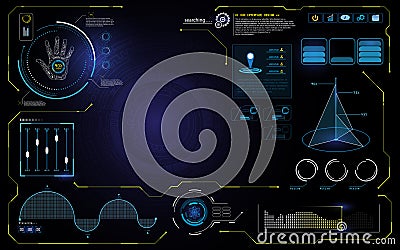 Abstract hud UI interface data computer technology screen concept background design Vector Illustration