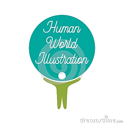 Abstract Human Atlas God Lift Globe World Earth Illustration Vector Illustration