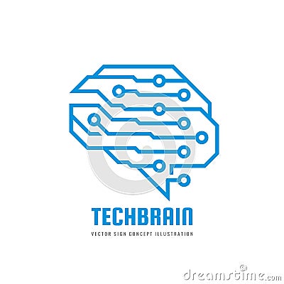 Abstract human brain - business vector logo template concept illustration. Creative idea sign. Infographic symbol. Design element Vector Illustration