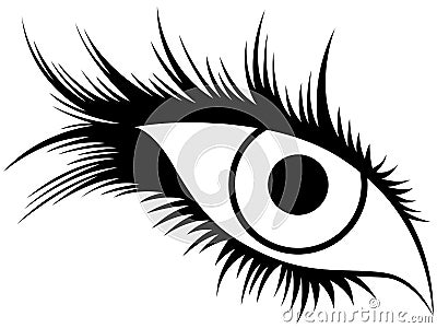 Abstract human eye with long lashes Vector Illustration
