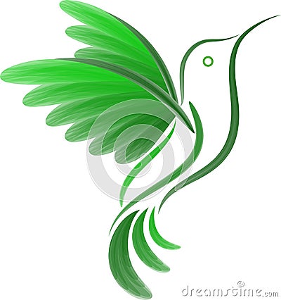 abstract hummingbird green logo Stock Photo