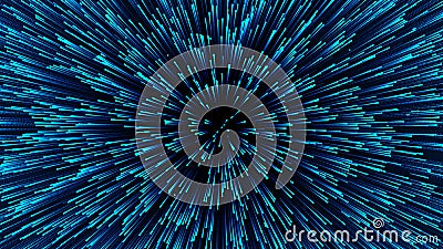 Hyperjump in space. speed of light star wars. particle flow. 3d rendering Stock Photo