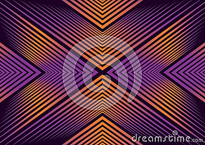 An abstract hypnotizing line art with orange and blue gradient Stock Photo