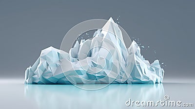 An abstract iceberg floating on a calm sea, most partly undersea. Stock Photo