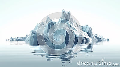 An abstract iceberg floating on a calm sea, most partly undersea. Stock Photo