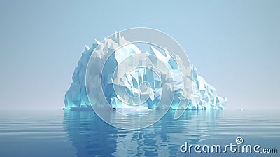 An abstract iceberg floating on a calm sea, most partly undersea. Stock Photo