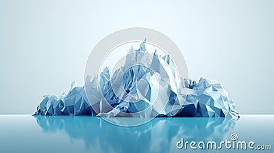An abstract iceberg floating on a calm sea, most partly undersea. Stock Photo