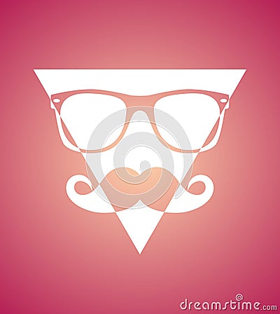 Abstract icon Hipster style, glasses and mustaches. illustration background Vector Illustration