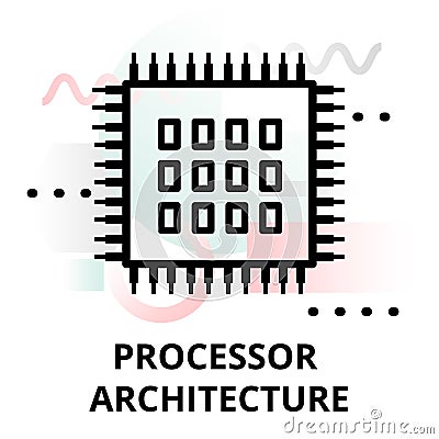 Abstract icon of processor architecture Vector Illustration
