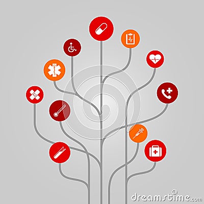 Abstract icon tree illustration - medicine and healthcare concept Vector Illustration