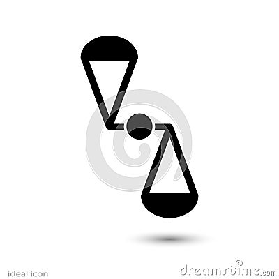 Abstract icon variable gravity. Sign isolated on white background. Danger zone - work antigravity driven. Science theoretical Vector Illustration