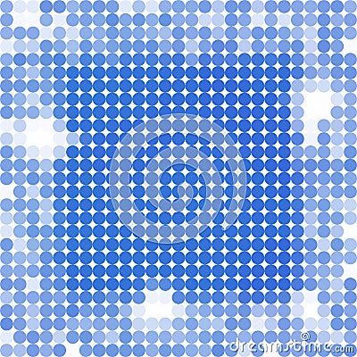 Bright border around dark area abstract blue white background composed of spots Vector Illustration