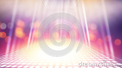 Abstract illuminated light stage with colourful background Stock Photo