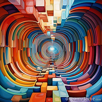 Abstract Illusory Depth Stock Photo