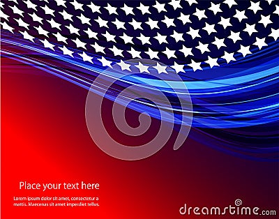 Abstract illustration of American flag Vector Illustration