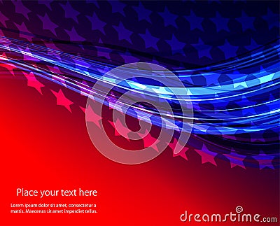 Abstract illustration of American flag Vector Illustration