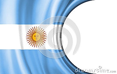 Abstract illustration, Argentina flag with a semi-circular area White background for text or images Cartoon Illustration