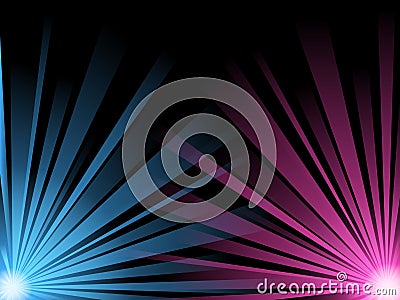 Abstract illustration of blue and pink light beams Vector Illustration