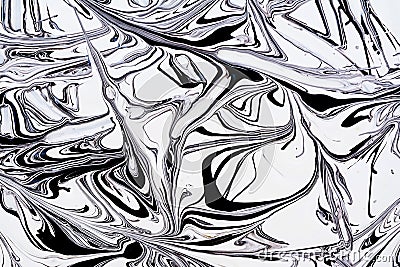 Abstract illustration of a combination of black and white colors on a white based, chaotic pattern of lines Cartoon Illustration