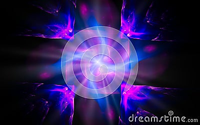 Abstract illustration computer render background image fantastic star with rays for web design and graphics Cartoon Illustration