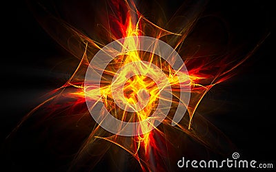 Abstract illustration computer render background image fantastic star with rays for web design and graphics Cartoon Illustration