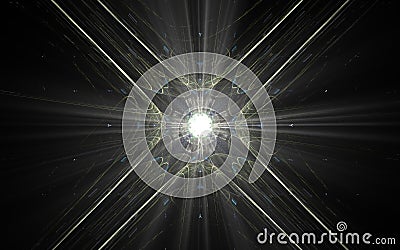 Abstract illustration computer render background image fantastic star with rays for web design and graphics Cartoon Illustration