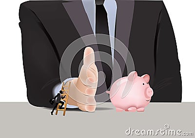 Abstract illustration displaying a concept of financial succe Cartoon Illustration