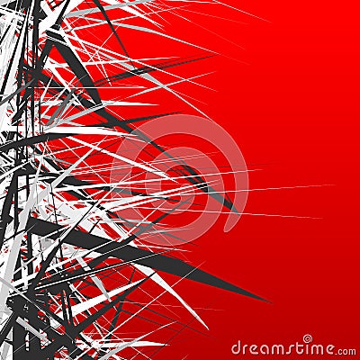 Abstract illustration with dynamic grungy lines. Textured red pa Vector Illustration