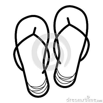 Abstract illustration on flip flops, template Cartoon Illustration