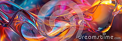 Abstract illustration of fluid and dynamic forms, expressing the fluidity and unpredictability of life Cartoon Illustration