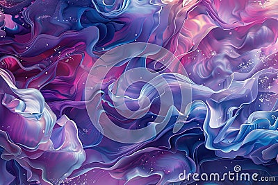 Abstract illustration of fluid and dynamic forms, expressing the fluidity and unpredictability of life Cartoon Illustration