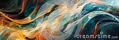 Abstract illustration of fluid and dynamic forms, expressing the fluidity and unpredictability of life Cartoon Illustration