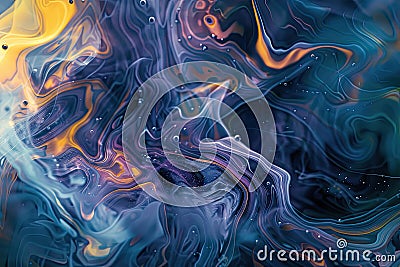 Abstract illustration of fluid and dynamic forms, expressing the fluidity and unpredictability of life Cartoon Illustration