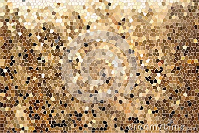 Abstract illustration, gold mosaic glass pattern Cartoon Illustration