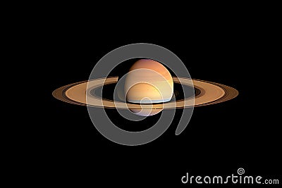 Abstract illustration of planet Saturn with ringlets. interstellar space Cartoon Illustration