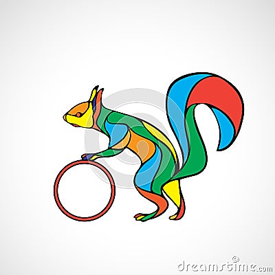 Abstract illustration of squirrel. Color wavy squirrel vector Vector Illustration