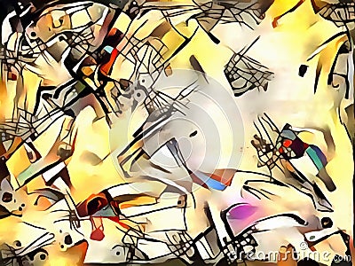 Abstract illustration in style of avant-garde Cartoon Illustration