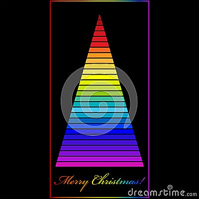 Rainbow Christmas tree Vector Illustration